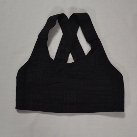 lululemon athletica Other - Lululemon Womens All Sport Bra Size 6 Classic Manifesto Embossed Black Yoga Run